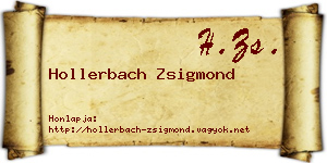 Hollerbach Zsigmond névjegykártya